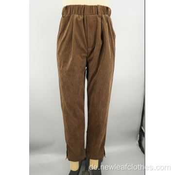 New Brown Fleece Corduroy für Frauen 16W gerade Hosen